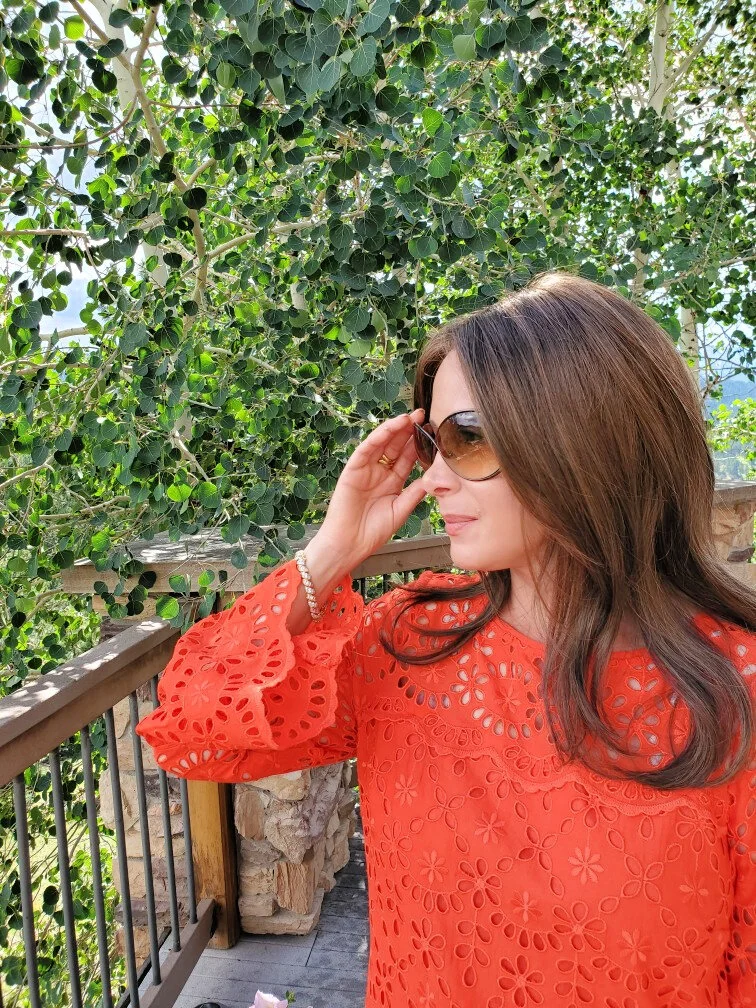 J crew sales orange eyelet dress